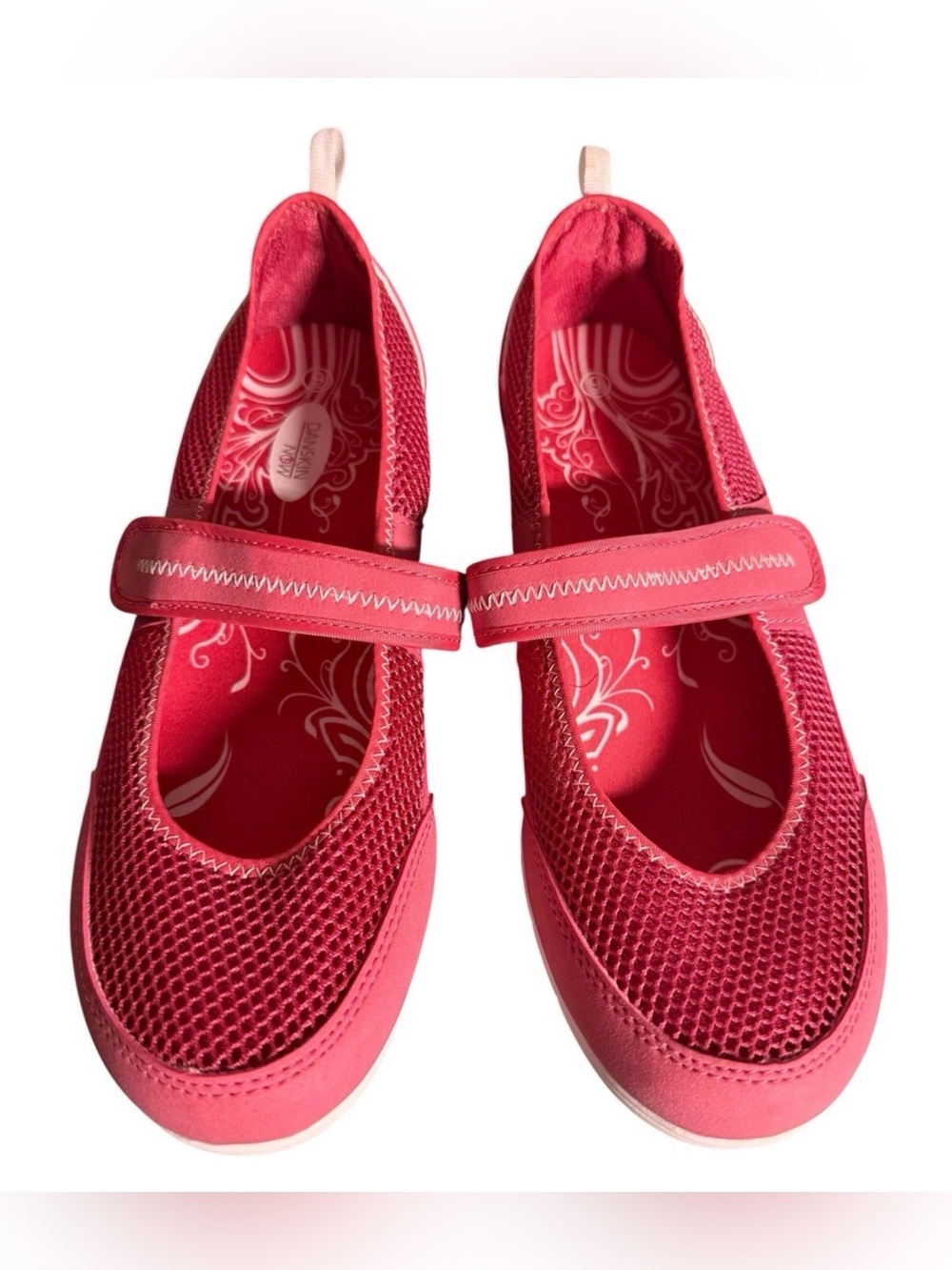 Danskin Bright Coral Pink Mesh Mary-Jane Sneakers